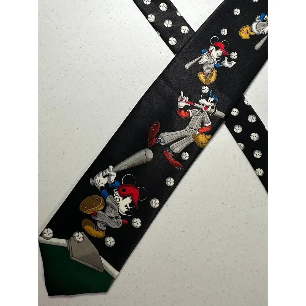 Disney Mickey Unlimited Mens Neck Tie Baseball Goofy‎ Donald Duck
